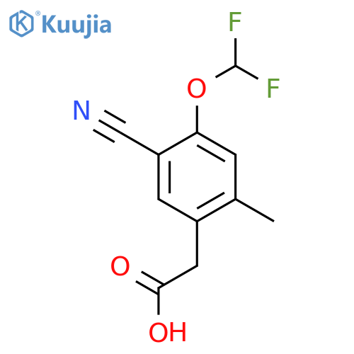 5-Cyano-4-difluoromethoxy-2-methylphenylacetic acid structure