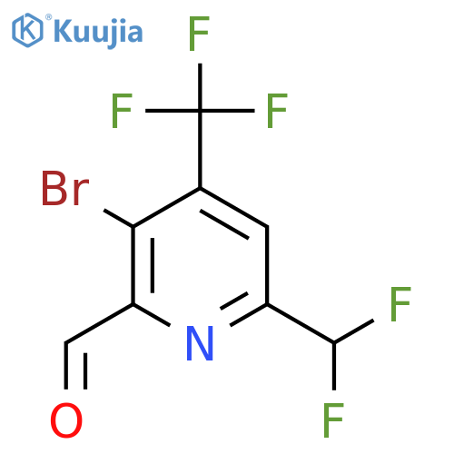 3-Bromo-6-(difluoromethyl)-4-(trifluoromethyl)pyridine-2-carboxaldehyde structure