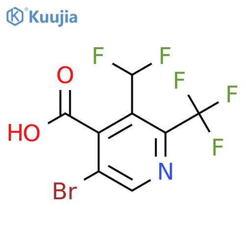 5-Bromo-3-(difluoromethyl)-2-(trifluoromethyl)pyridine-4-carboxylic acid structure