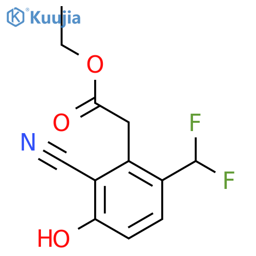 Ethyl 2-cyano-6-difluoromethyl-3-hydroxyphenylacetate structure