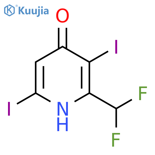 2-(Difluoromethyl)-3,6-diiodo-4-hydroxypyridine structure