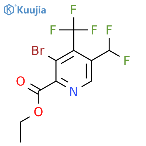 Ethyl 3-bromo-5-(difluoromethyl)-4-(trifluoromethyl)pyridine-2-carboxylate structure