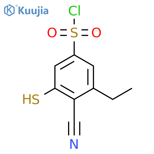 4-Cyano-3-ethyl-5-mercaptobenzenesulfonyl chloride structure