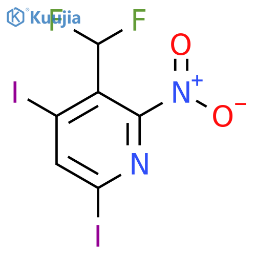 3-(Difluoromethyl)-4,6-diiodo-2-nitropyridine structure