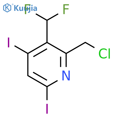 2-(Chloromethyl)-3-(difluoromethyl)-4,6-diiodopyridine structure