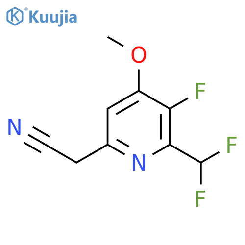 2-(Difluoromethyl)-3-fluoro-4-methoxypyridine-6-acetonitrile structure