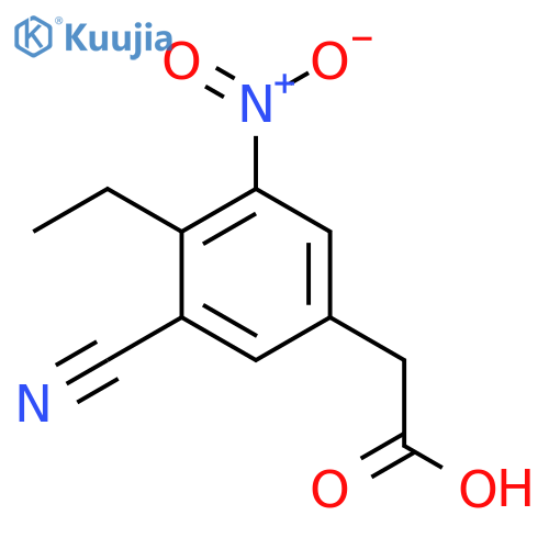 3-Cyano-4-ethyl-5-nitrophenylacetic acid structure