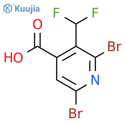 2,6-Dibromo-3-(difluoromethyl)pyridine-4-carboxylic acid structure