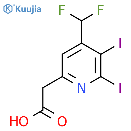 4-(Difluoromethyl)-2,3-diiodopyridine-6-acetic acid structure