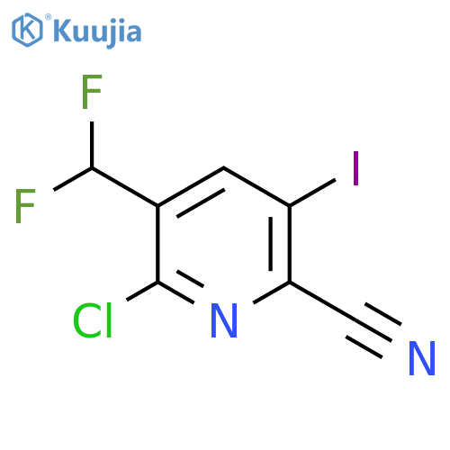 2-Chloro-6-cyano-3-(difluoromethyl)-5-iodopyridine structure