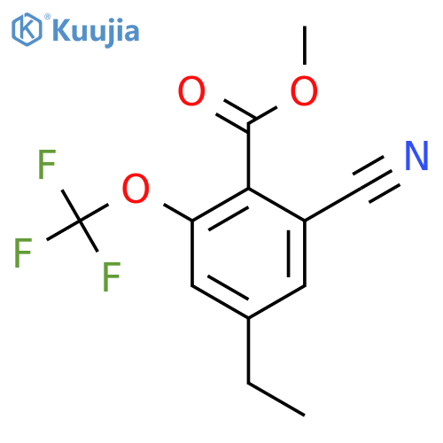 Methyl 2-cyano-4-ethyl-6-(trifluoromethoxy)benzoate structure