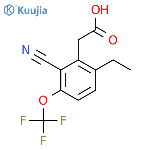 2-Cyano-6-ethyl-3-(trifluoromethoxy)phenylacetic acid structure