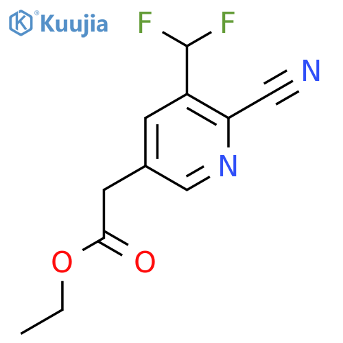 Ethyl 2-cyano-3-(difluoromethyl)pyridine-5-acetate structure