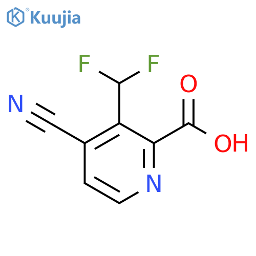 4-Cyano-3-(difluoromethyl)picolinic acid structure