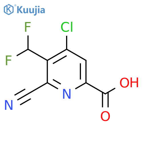 4-Chloro-2-cyano-3-(difluoromethyl)pyridine-6-carboxylic acid structure