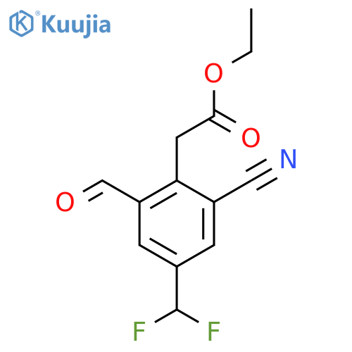Ethyl 2-cyano-4-difluoromethyl-6-formylphenylacetate structure