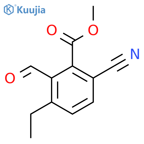 Methyl 6-cyano-3-ethyl-2-formylbenzoate structure
