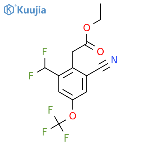 Ethyl 2-cyano-6-difluoromethyl-4-(trifluoromethoxy)phenylacetate structure