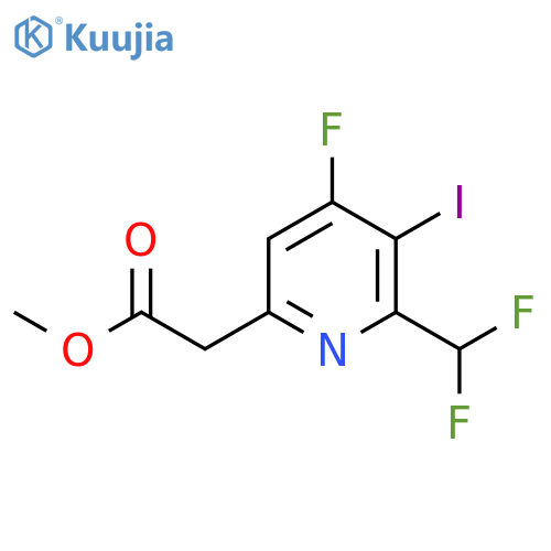 Methyl 2-(difluoromethyl)-4-fluoro-3-iodopyridine-6-acetate structure