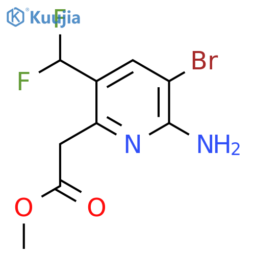 Methyl 2-amino-3-bromo-5-(difluoromethyl)pyridine-6-acetate structure