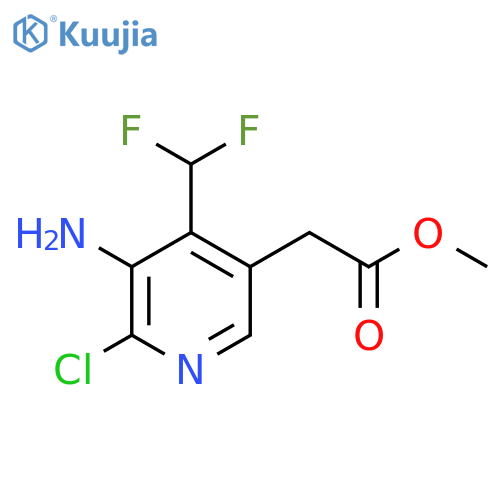 Methyl 3-amino-2-chloro-4-(difluoromethyl)pyridine-5-acetate structure