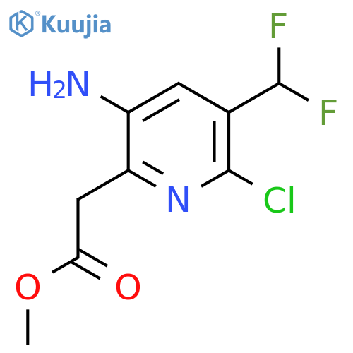 Methyl 5-amino-2-chloro-3-(difluoromethyl)pyridine-6-acetate structure