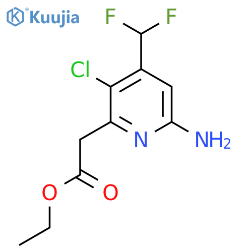 Ethyl 6-amino-3-chloro-4-(difluoromethyl)pyridine-2-acetate structure