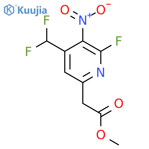 Methyl 4-(difluoromethyl)-2-fluoro-3-nitropyridine-6-acetate structure