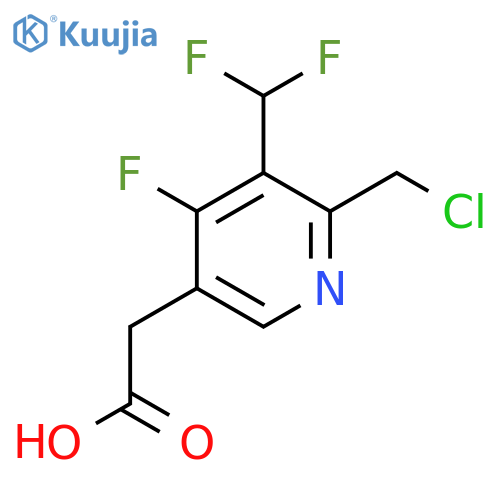 2-(Chloromethyl)-3-(difluoromethyl)-4-fluoropyridine-5-acetic acid structure