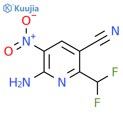 2-Amino-5-cyano-6-(difluoromethyl)-3-nitropyridine structure