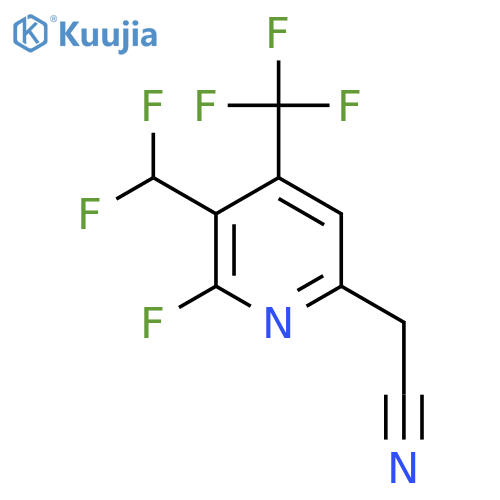 3-(Difluoromethyl)-2-fluoro-4-(trifluoromethyl)pyridine-6-acetonitrile structure