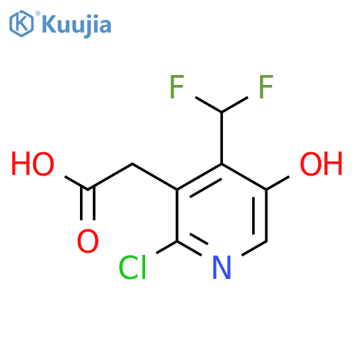 2-Chloro-4-(difluoromethyl)-5-hydroxypyridine-3-acetic acid structure