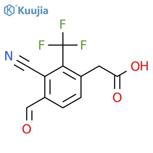 3-Cyano-4-formyl-2-(trifluoromethyl)phenylacetic acid structure