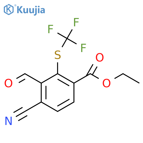 Ethyl 4-cyano-3-formyl-2-(trifluoromethylthio)benzoate structure