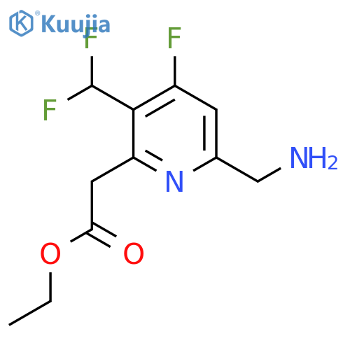 Ethyl 6-(aminomethyl)-3-(difluoromethyl)-4-fluoropyridine-2-acetate structure