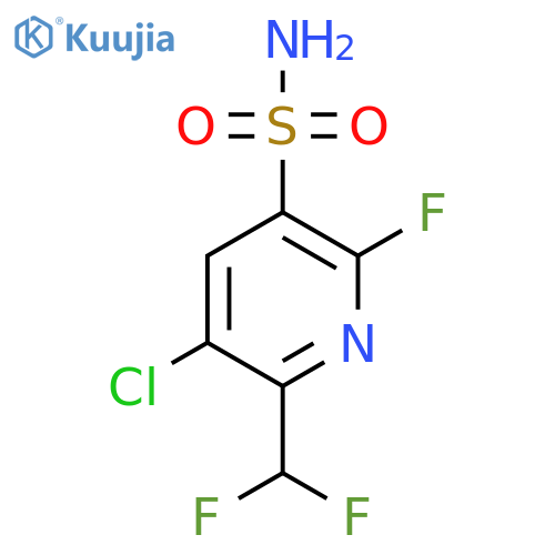 3-Chloro-2-(difluoromethyl)-6-fluoropyridine-5-sulfonamide structure