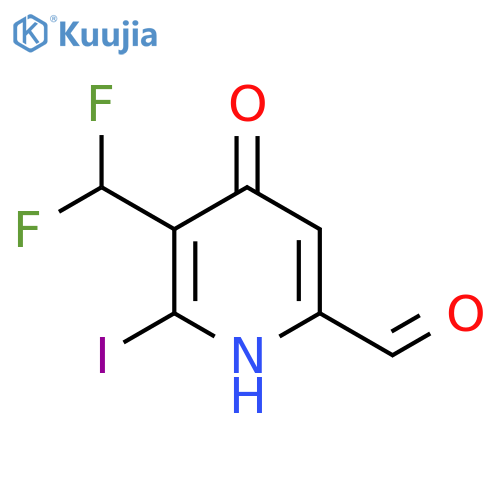 3-(Difluoromethyl)-4-hydroxy-2-iodopyridine-6-carboxaldehyde structure