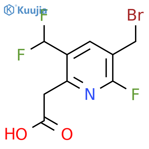 3-(Bromomethyl)-5-(difluoromethyl)-2-fluoropyridine-6-acetic acid structure