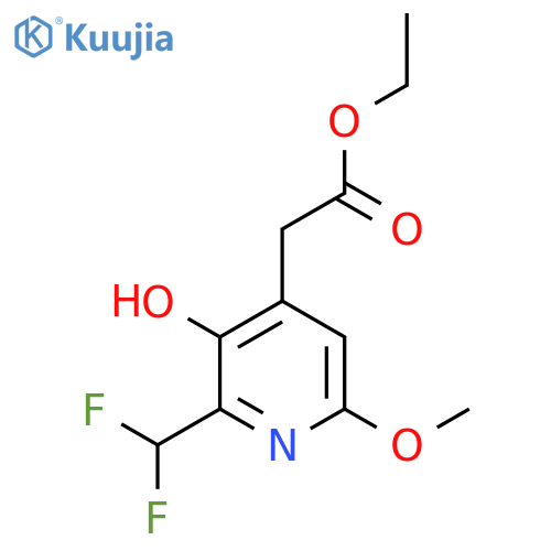 Ethyl 2-(difluoromethyl)-3-hydroxy-6-methoxypyridine-4-acetate structure