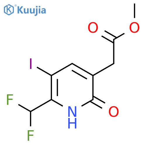 Methyl 2-(difluoromethyl)-6-hydroxy-3-iodopyridine-5-acetate structure