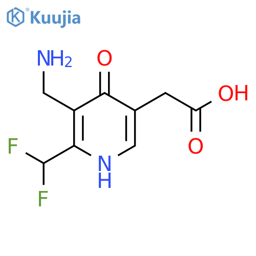 3-(Aminomethyl)-2-(difluoromethyl)-4-hydroxypyridine-5-acetic acid structure
