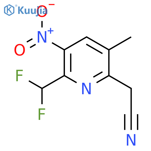 2-(Difluoromethyl)-5-methyl-3-nitropyridine-6-acetonitrile structure