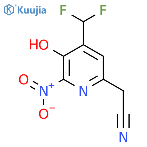 4-(Difluoromethyl)-3-hydroxy-2-nitropyridine-6-acetonitrile structure