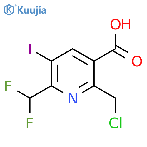 2-(Chloromethyl)-6-(difluoromethyl)-5-iodopyridine-3-carboxylic acid structure