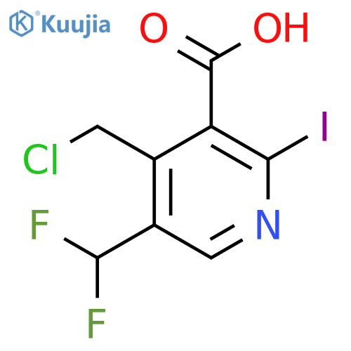 4-(Chloromethyl)-5-(difluoromethyl)-2-iodopyridine-3-carboxylic acid structure