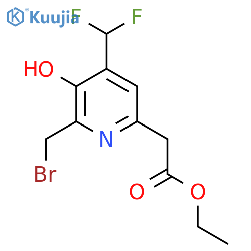 Ethyl 2-(bromomethyl)-4-(difluoromethyl)-3-hydroxypyridine-6-acetate structure
