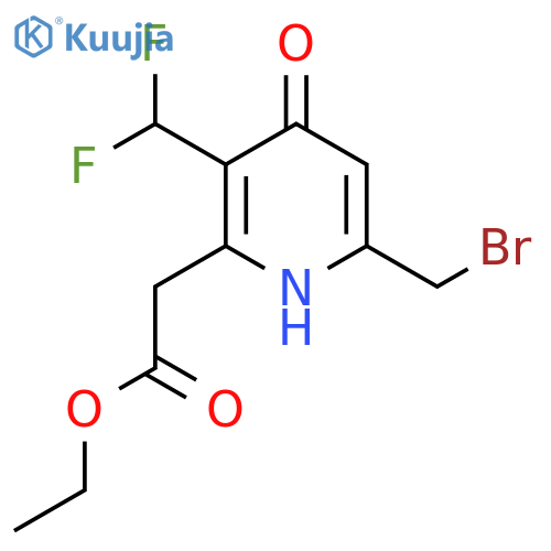 Ethyl 6-(bromomethyl)-3-(difluoromethyl)-4-hydroxypyridine-2-acetate structure