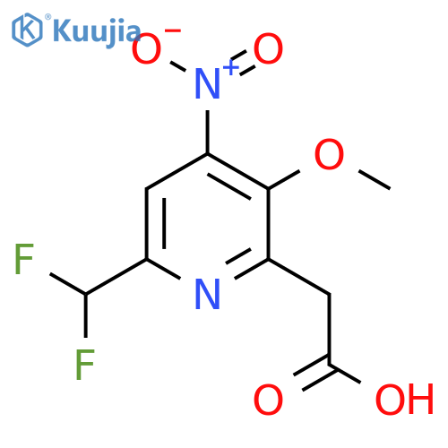 6-(Difluoromethyl)-3-methoxy-4-nitropyridine-2-acetic acid structure
