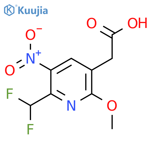 2-(Difluoromethyl)-6-methoxy-3-nitropyridine-5-acetic acid structure