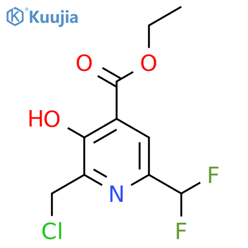 Ethyl 2-(chloromethyl)-6-(difluoromethyl)-3-hydroxypyridine-4-carboxylate structure